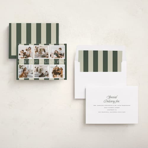 This is a spruce holiday photo cards with standard by Blustery August called apple cider printing on recycled smooth signature in standard
