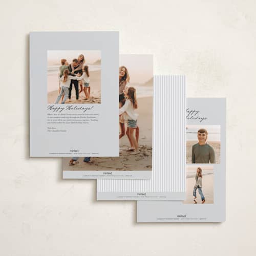 This is a mist holiday photo cards with standard by Everett Paper Goods called nantucket printing on recycled smooth signature in standard