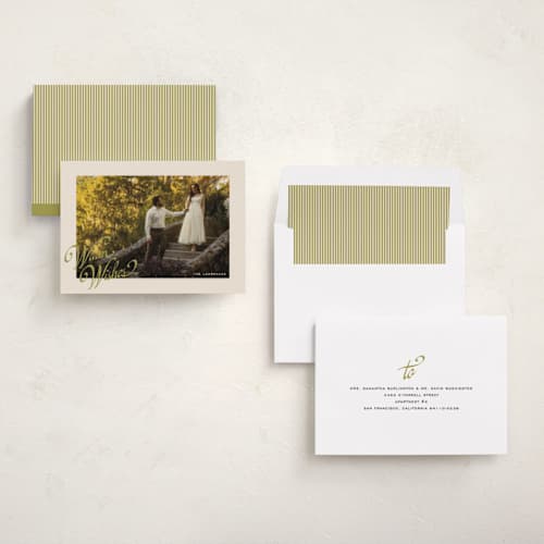 This is a spearmint holiday photo cards with standard by Ekko Studio called whimsical wishes printing on recycled smooth signature in standard