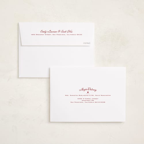 This is a crismson holiday photo cards with standard by Claudia Orengo called disney's preppy stripes mickey mouse printing on recycled smooth signature in standard