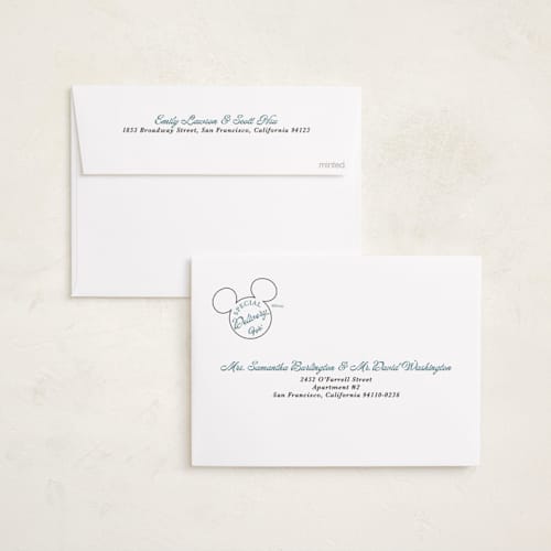 This is a ice holiday photo cards with standard by Maja Cunningham called disney's mickey vintage post printing on recycled smooth signature in standard