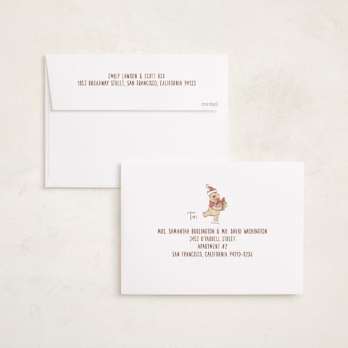 This is a butter holiday photo cards with standard by Teju Reval called disney's holiday pooh printing on recycled smooth signature in standard