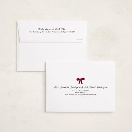 This is a mulled wine holiday photo cards with standard by Pati Cascino called robin printing on recycled smooth signature in standard