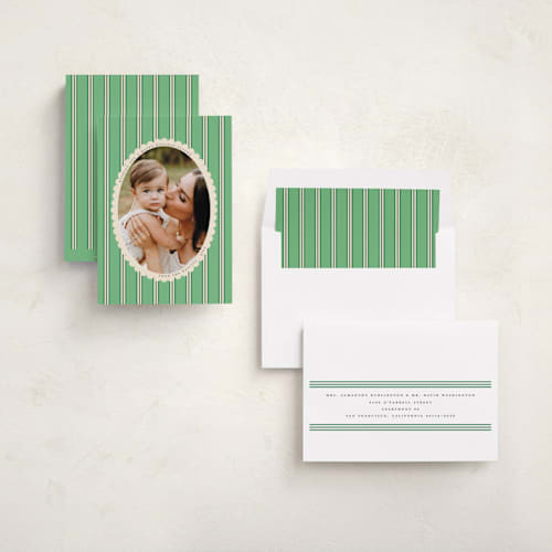 This is a mint holiday photo cards with standard by Morgan Kendall called historic frame printing on recycled smooth signature in standard