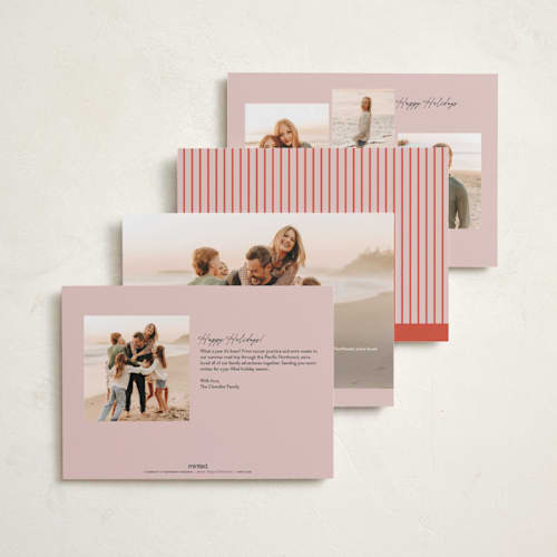 This is a cherry holiday photo cards with standard by Carolyn Nicks called belly laugh printing on recycled smooth signature in standard