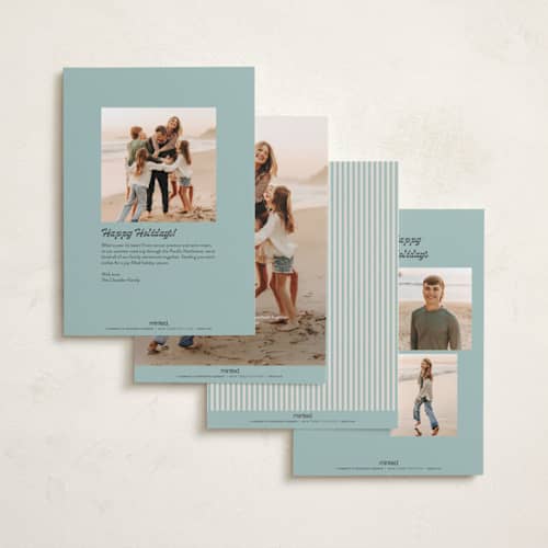 This is a cabana holiday photo cards with standard by Carolyn Nicks called striped delight printing on recycled smooth signature in standard