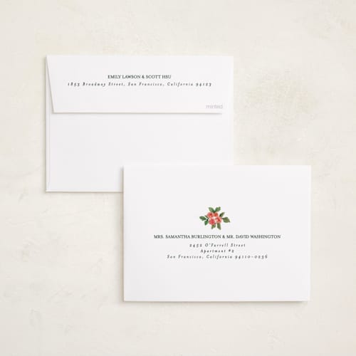 This is a buttercream holiday photo cards with standard by Christy Hy Lee called nostalgic wallpaper printing on recycled smooth signature in standard
