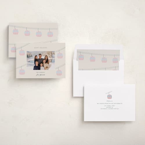 This is a petal holiday photo cards with standard by Paloma Morand Monteil called winter heights printing on recycled smooth signature in standard