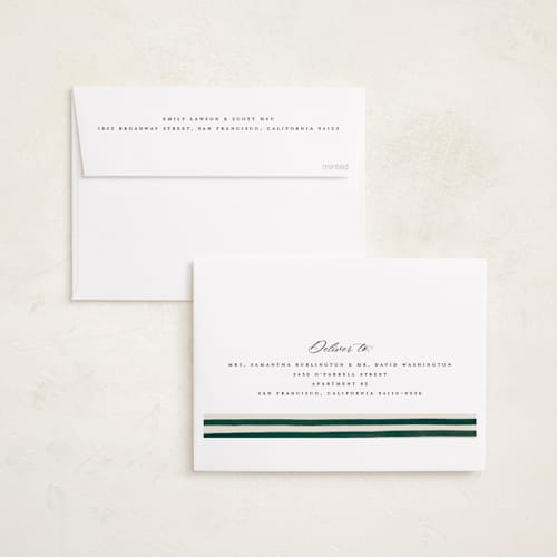 This is a pine needle holiday photo cards with standard by Teju Reval called vintage stripes printing on recycled smooth signature in standard