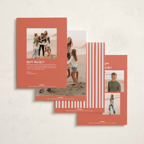 This is a cranberry holiday photo cards with standard by Vera Lim called doggy merry printing on recycled smooth signature in standard