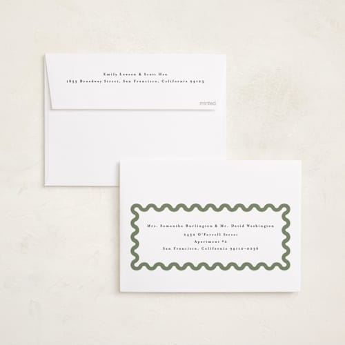 This is a moss holiday photo cards with standard by Iveta Angelova called merry wave printing on recycled smooth signature in standard