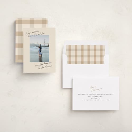This is a eggnog holiday photo cards with standard by Creo Study called written it printing on recycled smooth signature in standard