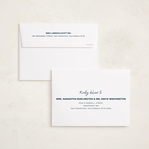This is a navy holiday photo cards with standard by Erica Krystek called unfiltered joy printing on recycled smooth signature in standard