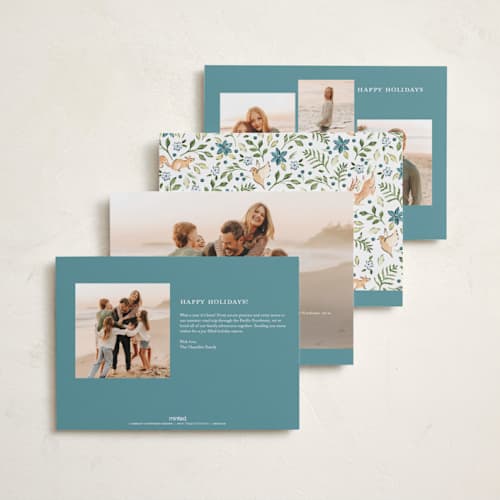 This is a mountain springs holiday photo cards with standard by Sarah Knight called highlands printing on recycled smooth signature in standard