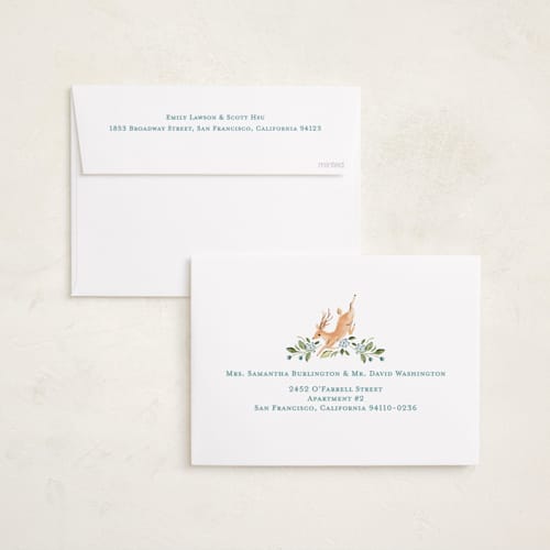 This is a mountain springs holiday photo cards with standard by Sarah Knight called highlands printing on recycled smooth signature in standard