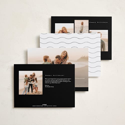 This is a charcoal holiday photo cards with standard by Amy Payne called vacation postcard printing on recycled smooth signature in standard