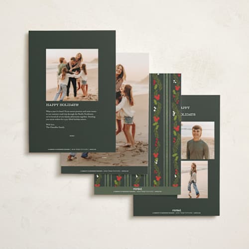 This is a pine holiday photo cards with standard by Creo Study called disney’s mickey vintage holiday greens printing on recycled smooth signature in standard