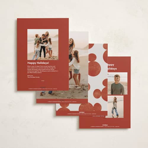 This is a cherry holiday photo cards with standard by Pixel and Hank called snapshots printing on recycled smooth signature in standard