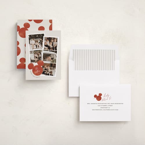 This is a cherry holiday photo cards with standard by Pixel and Hank called snapshots printing on recycled smooth signature in standard