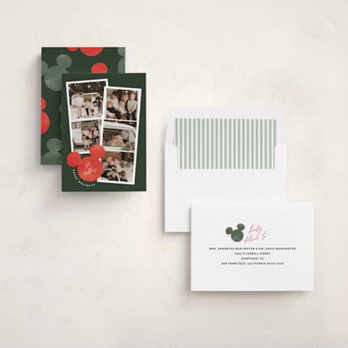 This is a wintergreen holiday photo cards with standard by Pixel and Hank called snapshots printing on recycled smooth signature in standard