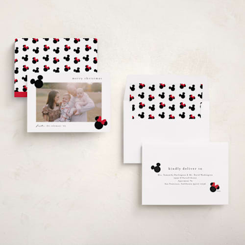 This is a cotton holiday photo cards with standard by Stacey Meacham called iconic printing on recycled smooth signature in standard
