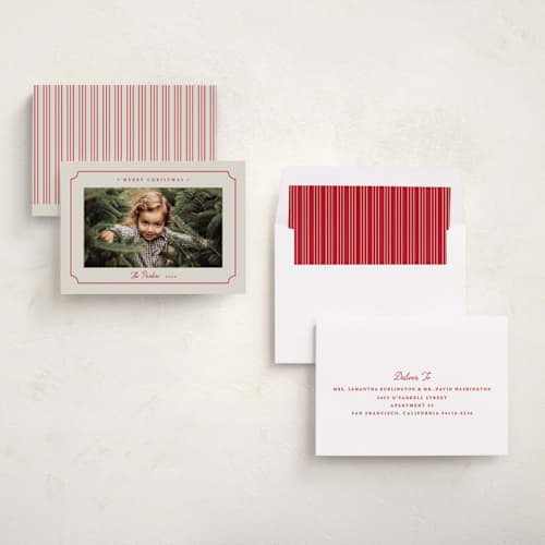 This is a berry holiday photo cards with standard by Stacey Meacham called simple cut out printing on recycled smooth signature in standard