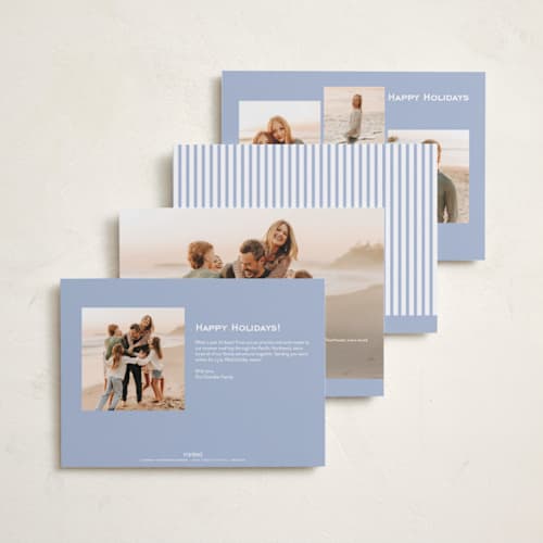 This is a mist holiday photo cards with standard by Annie Shapiro called cler printing on recycled smooth signature in standard