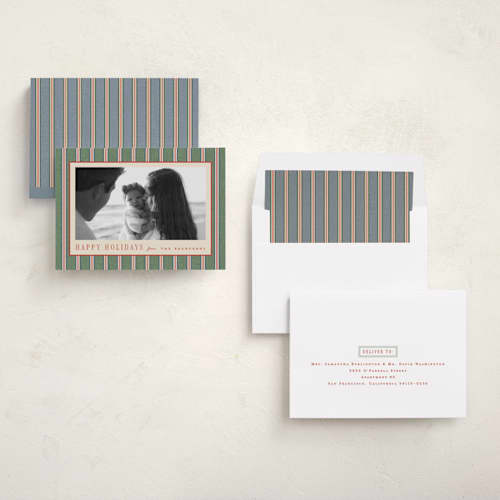 This is a pine holiday photo cards with standard by Amy Kross called atwood printing on recycled smooth signature in standard