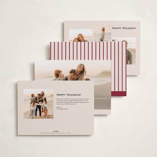 This is a eggnog holiday photo cards with standard by Creo Study called married and bright printing on recycled smooth signature in standard