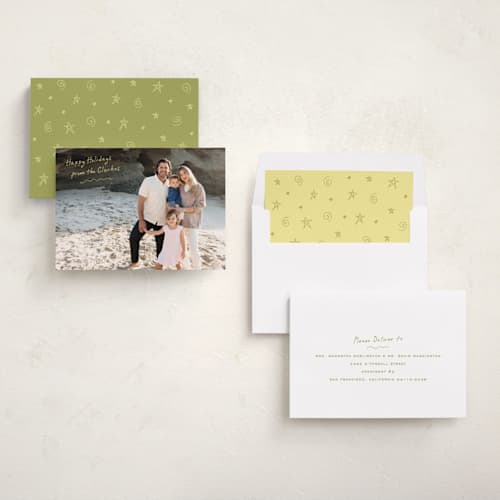 This is a lemon holiday photo cards with standard by Ekko Studio called tiny note printing on recycled smooth signature in standard