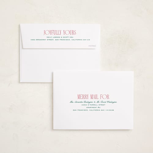 This is a cardinal holiday photo cards with standard by Owl and Toad called scrapbook printing on recycled smooth signature in standard