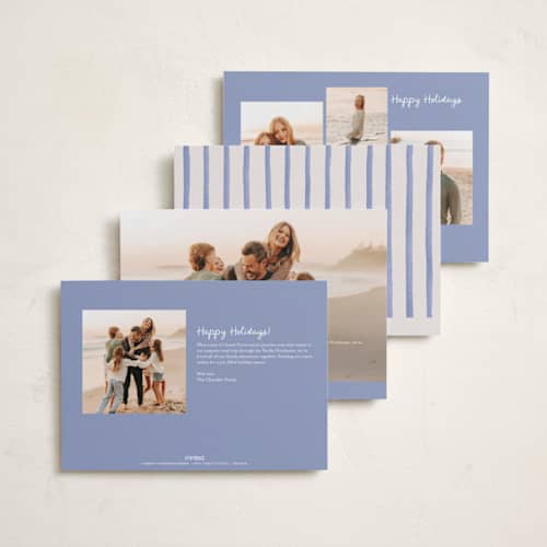 This is a ocean holiday photo cards with standard by Pink House Press called tis the sea sun printing on recycled smooth signature in standard