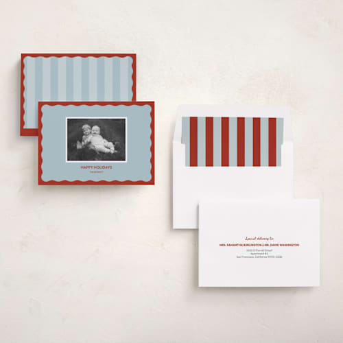 This is a dream holiday photo cards with standard by Helena Vitto called color wave printing on recycled smooth signature in standard