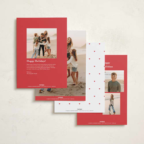 This is a cardinal holiday photo cards with standard by Itsy Belle Studio called it's giving christmas printing on recycled smooth signature in standard