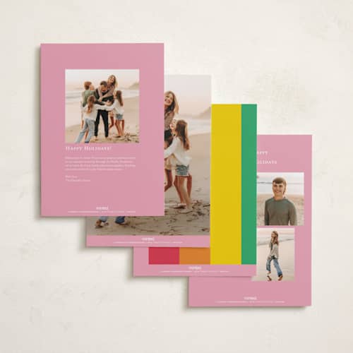 This is a cream holiday photo cards with standard by Celine Nguyen called four moments of joy printing on recycled smooth signature in standard