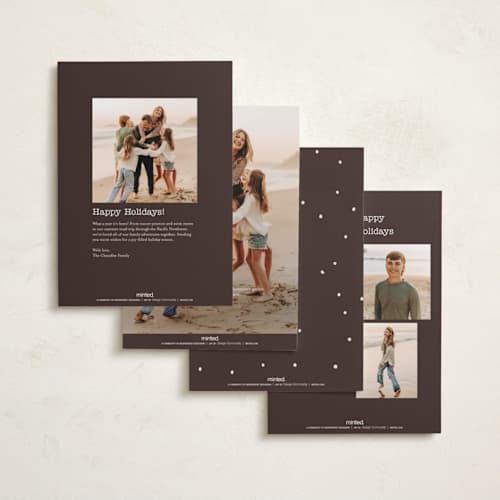This is a pear holiday photo cards with standard by Abbigail Lim called postcard from us printing on recycled smooth signature in standard