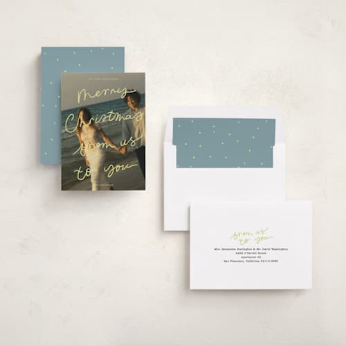 This is a citrus holiday photo cards with standard by Abbigail Lim called postcard from us printing on recycled smooth signature in standard
