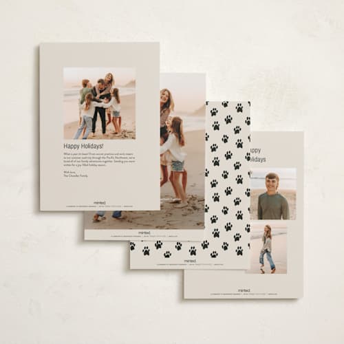 This is a cream holiday photo cards with standard by Ani Somi called big bold type printing on recycled smooth signature in standard