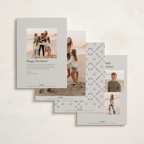 This is a eggnog holiday photo cards with standard by Kristin Oliversen called linograph christmas printing on recycled smooth signature in standard