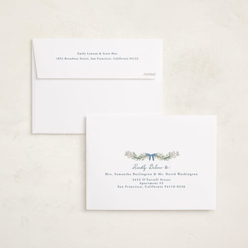This is a powder holiday photo cards with standard by Petra Kern called garlanda printing on recycled smooth signature in standard
