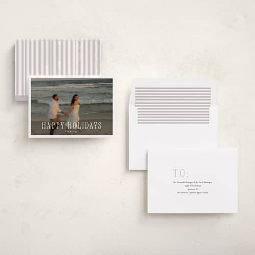 This is a cloud holiday photo cards with standard by Angela Thompson called harbor printing on recycled smooth signature in standard
