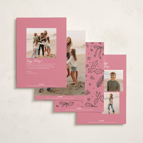 This is a mistletoe holiday photo cards with standard by Pixel and Hank called jottings printing on recycled smooth signature in standard