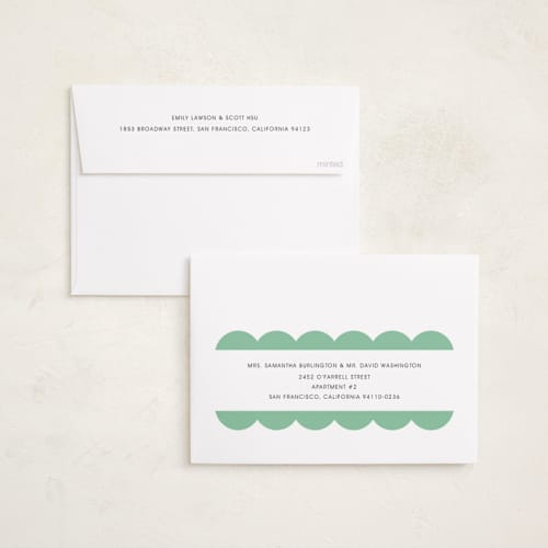 This is a mint chip holiday photo cards with standard by Morgan Kendall called layered frame printing on recycled smooth signature in standard