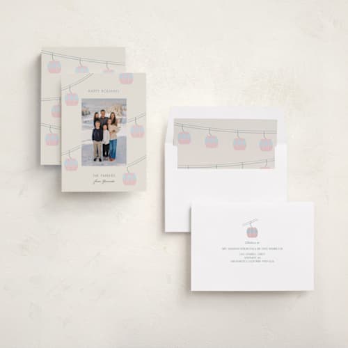 This is a petal holiday photo cards with standard by Paloma Morand Monteil called winter heights printing on recycled smooth signature in standard