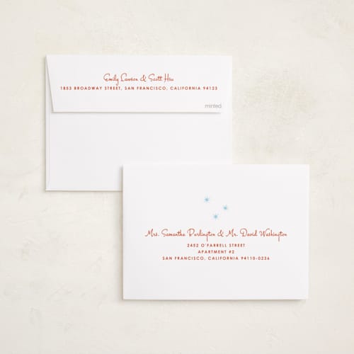 This is a fire holiday photo cards with standard by Inkblot Design called vintage vacay printing on recycled smooth signature in standard