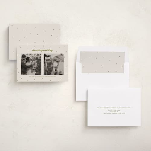 This is a fir holiday photo cards with standard by Kasia Labocki called ember printing on recycled smooth signature in standard