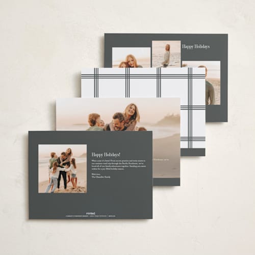 This is a snow holiday photo cards with standard by Megan Davis called eternally merry printing on recycled smooth signature in standard