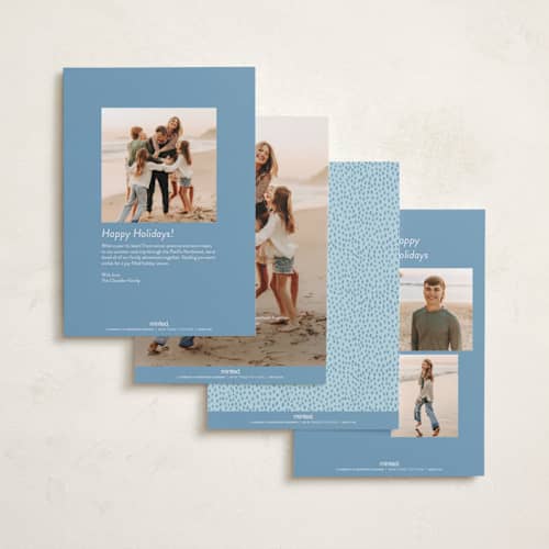 This is a sea spray holiday photo cards with standard by Corinne Malesic called tis the sea-sun printing on recycled smooth signature in standard
