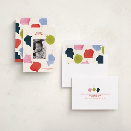 This is a gumdrop holiday photo cards with standard by Michelle Harrick called bright christmas spirit printing on recycled smooth signature in standard