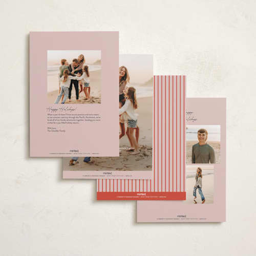 This is a cherry holiday photo cards with standard by Carolyn Nicks called belly laugh printing on recycled smooth signature in standard